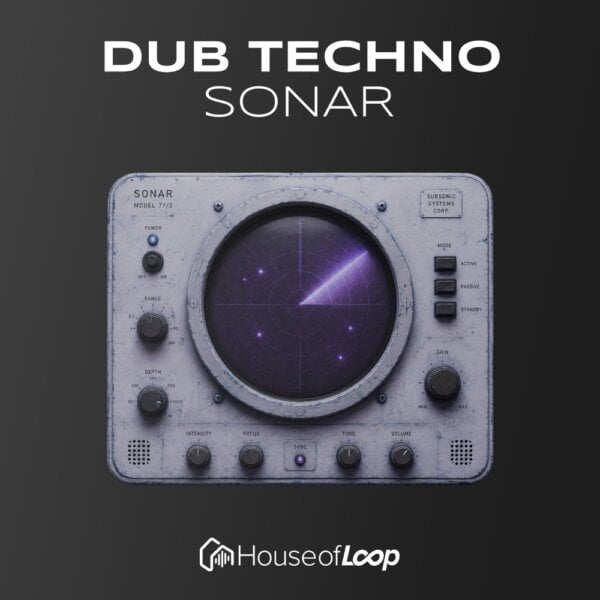 Screenshot of Dub Techno Sonar plugin interface with controls and radar display.