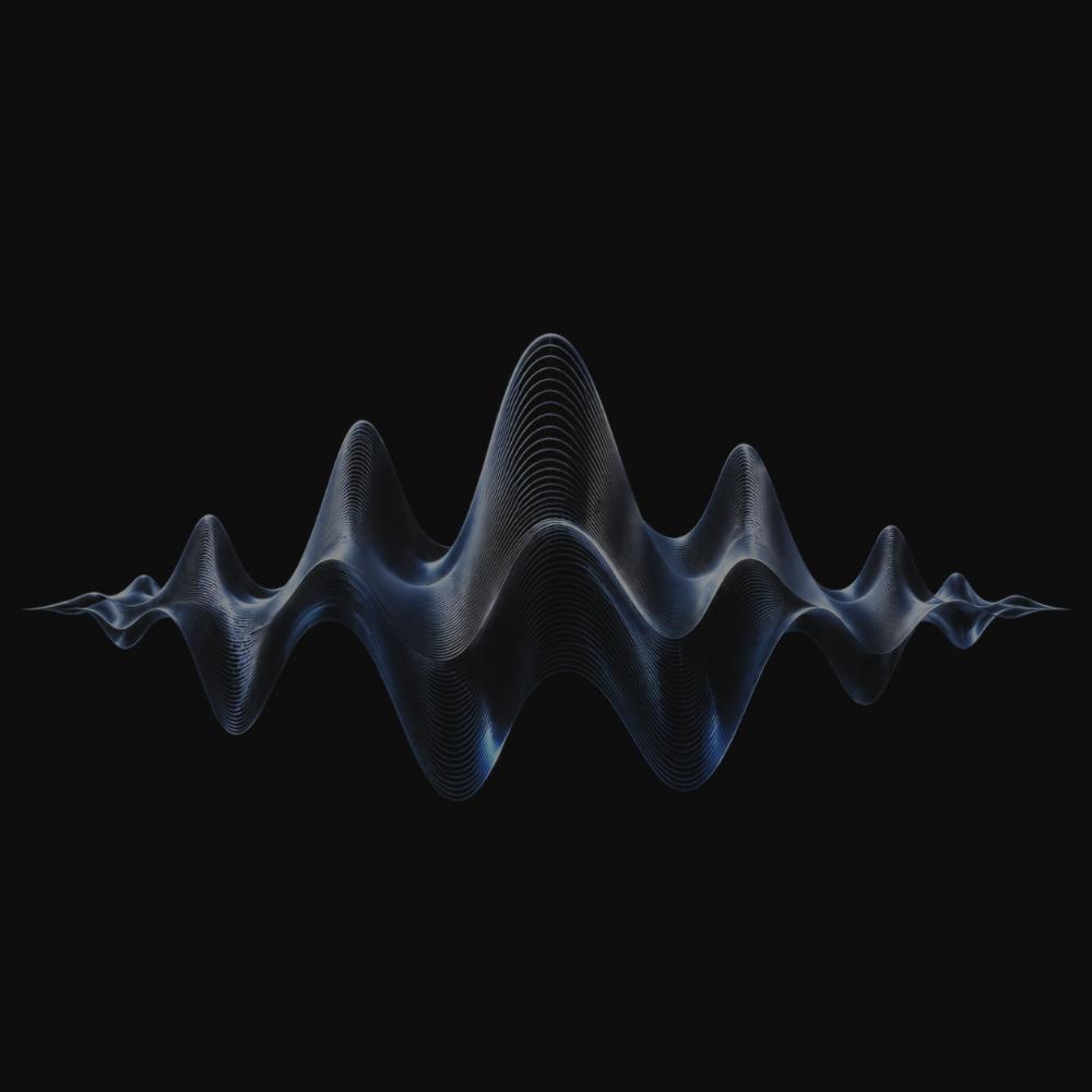 Abstract sound wave visualization for electronic music production.