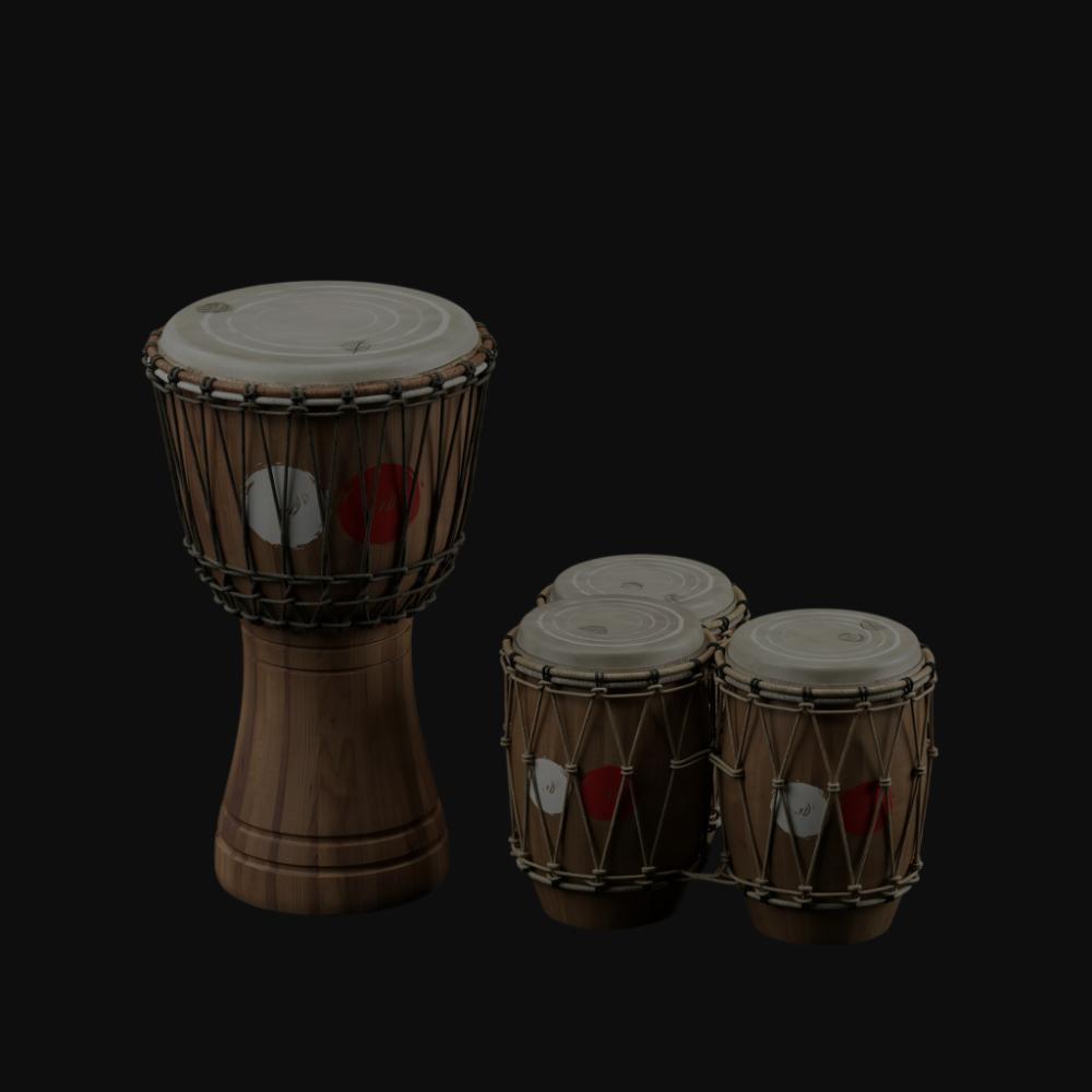 Djembe and bongos percussion instruments for Ableton sample packs.