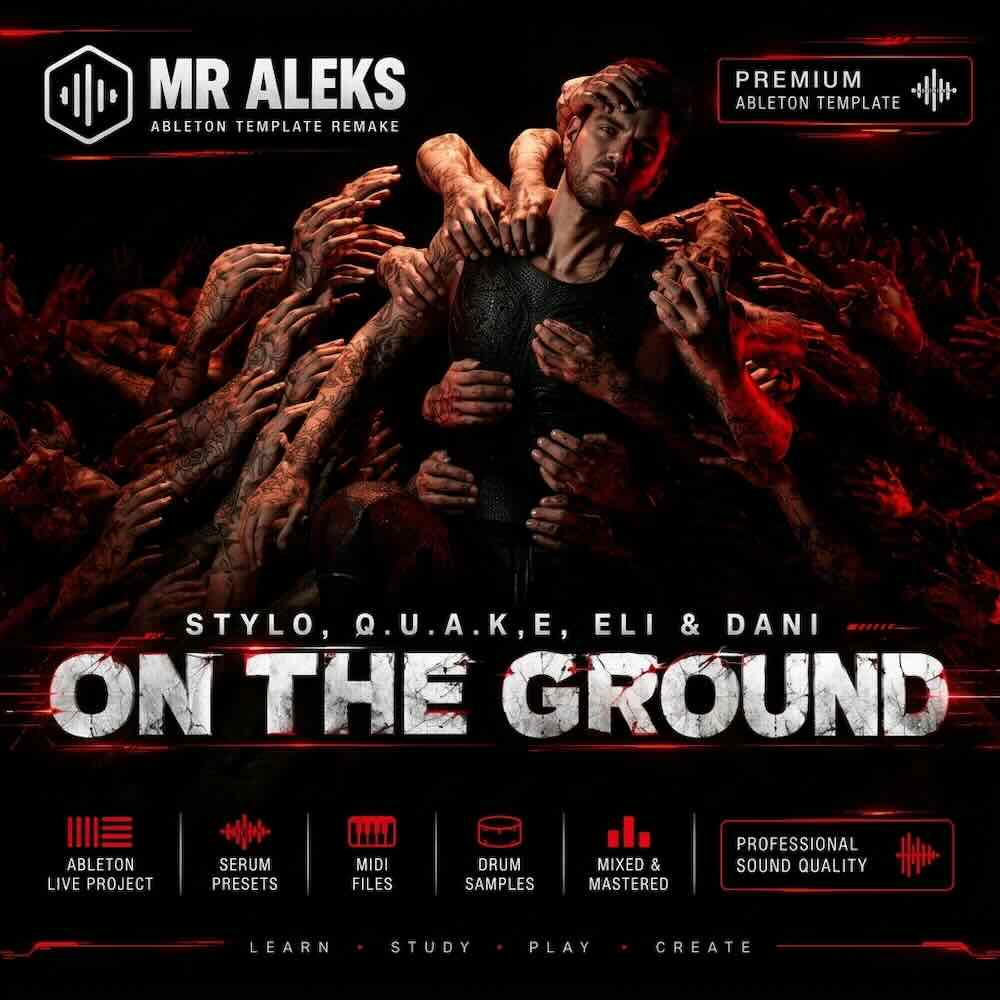 Stylo, Q.U.A.K.E, Eli & Dani - On The Ground_( Remake Template ) Template, Melodic Techno Ableton Template, ableton remake, free ableton template, Anyma, Massano, Argy, Miss Monique