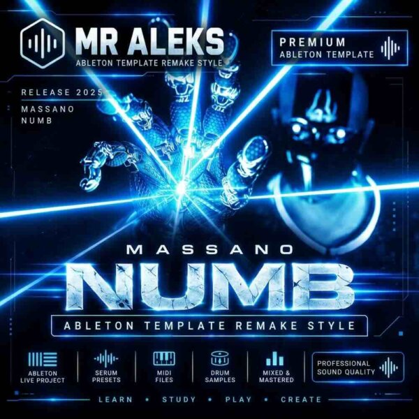 Massano - Numb Remake Template, Template, Melodic Techno Ableton Template, ableton remake, free ableton template, Anyma, Massano, Argy, Miss Monique